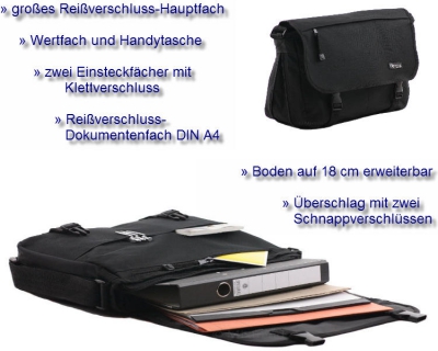 S-Pole Messenger Umh�ngetasche schwarz