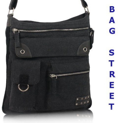 Bag Street Canvas Umh�ngetasche schwarz