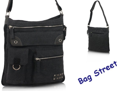 Bag Street Canvas Umh�ngetasche schwarz