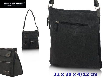 Bag Street Canvas Umh�ngetasche schwarz