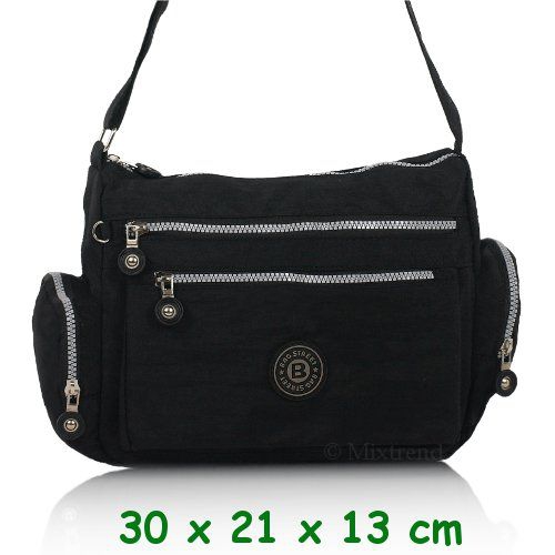 Bag Street Crinkle Nylon Umh�ngetasche schwarz