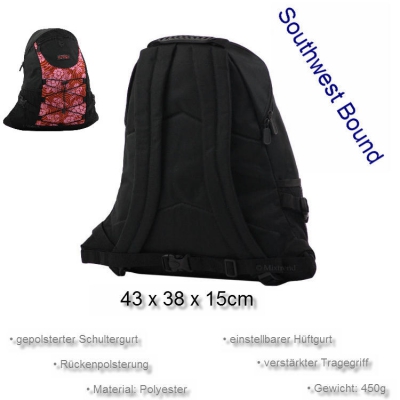 fabrizio Sport Freizeit Rucksack schwarz - rot