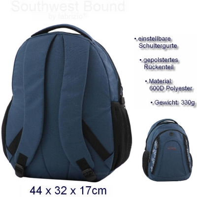 Southwest Daypack Sport Freizeitrucksack blau