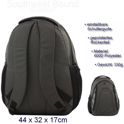 Southwest Daypack Sport Freizeitrucksack dunkelgrau
