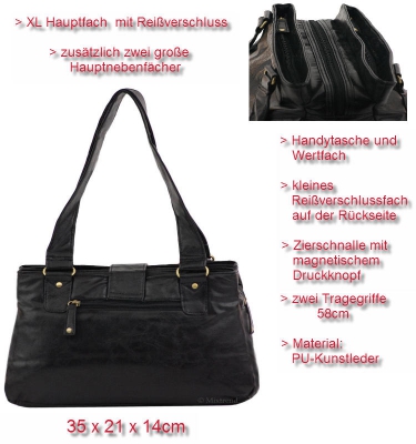 Daniel Ray Kunstleder Handtasche Minneapolis schwarz