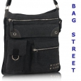Bag Street Canvas Umh�ngetasche schwarz